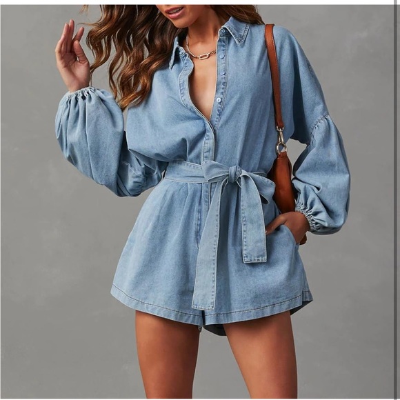 Mable Dresses & Skirts - Mable Denim Blue Women's Romper